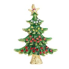 Broche Sapin rouge jaune blanc