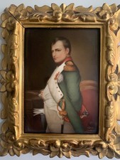 RARE PORTRAIT DE NAPOLEON PEINTURE SUR PORCELAINE XIX SIGNEE WAGNER