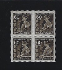 MNH Stamp Block B25  Adolf Hitler Birthday 1944 / WWII Occupation Third Reich