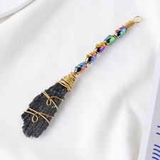 Naturel Tourmaline Baguette Magique Bâton Balai Wicca Autel Accessoires Sorcière
