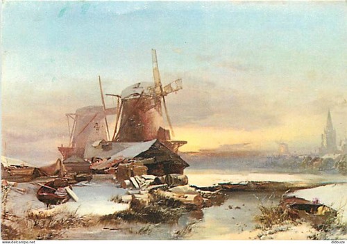 Carte postale moulin à vent - carte,