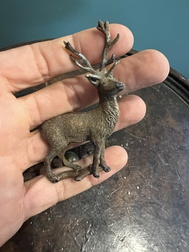 Figurine plomb peinte cerf - figurine,