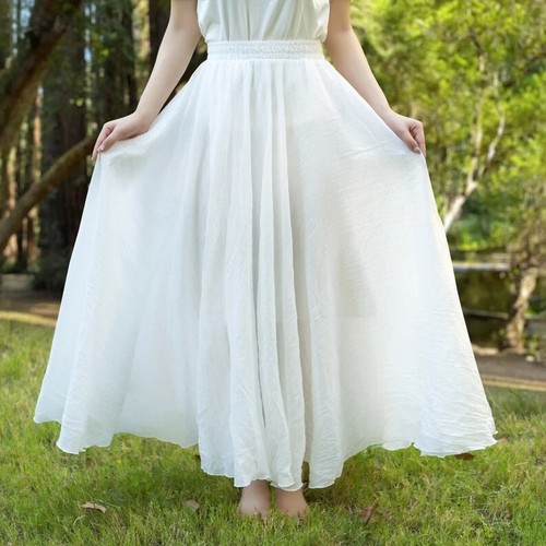 Indien blanc solide jupe coton - solide,