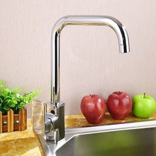 Robinet d'évier carré eau chaude froide double poignées pour cuisine et buand