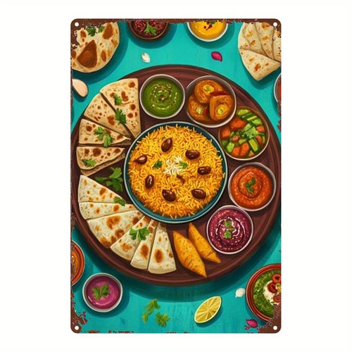 Indian cuisine metal wall art - indian,
