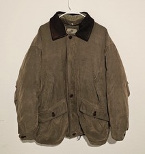 Vtg Rainforest Down Jacket Mens XL Leather Collar Removable Liner Barn Puffer 