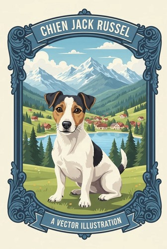 Affiche poster chien jack - affiche,