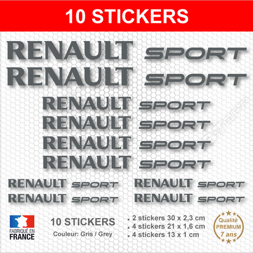 Stickers renault sport gris - renault,