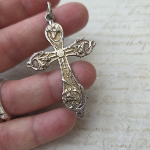 Pendentif croix argent - pendentif, 1900