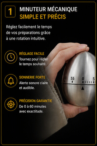 Minuteur cuisine mécanique - minuteur, 60