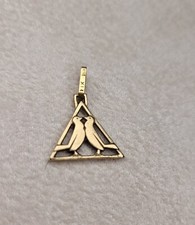 FIX petit pendentif couple colombes oiseaux plaqué or poinçon oiseaux