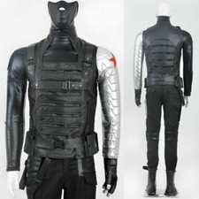 Captain America Winter Soldier Costume Bucky Barnes Cosplay Costumes Outfit#