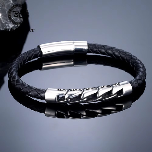 Bracelet cuir ancre - cuir,