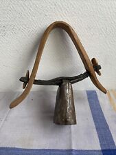 Ancien Collier Chèvre Sonnaille Berger Art Populaire GA Gravé Bois Deco 