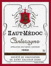 78/95 label label HAUTE-MÉDOC CANTERAYNE 1982 ste VINIFICATION DE ST SAUVEUR