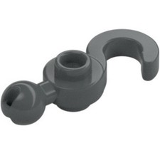 LEGO Grey Dark Stone Hook 1x3 with Hitch Ball