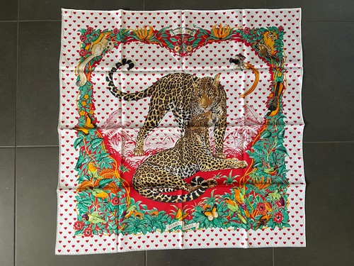 Foulard carré hermès soie - carré, en