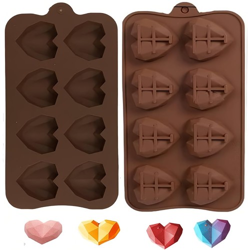 Moule coeur silicone 2 pcs - 2,