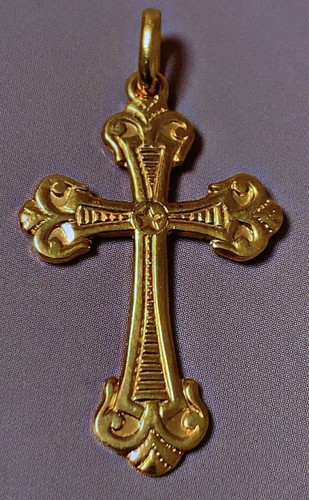 Superbe ancienne croix plaqué