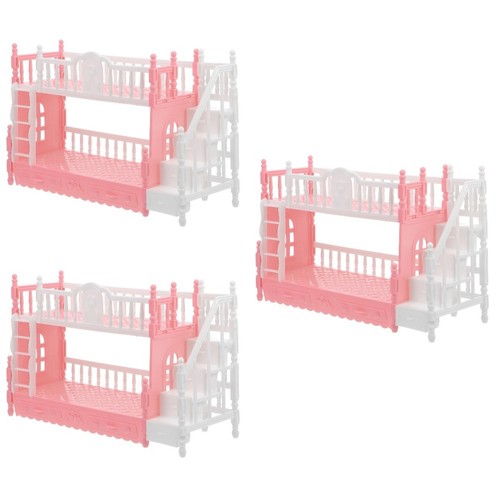 Pink mini bunk bed doll - pink,