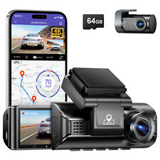 AZDOME 2 Caméras Voiture Dash Cam Video Recorder 4K Front 1080P Rear Camera＆64GB