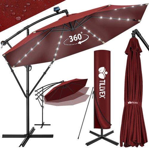 Parasol déporté solaire - , led