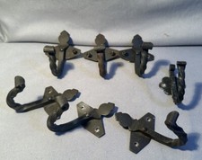 Lot of 7 Vintage Handmade Wrought Iron Hook / Coat Holder / Towels /