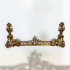 Antique 19th Century Rocaille Style Chenets Fireplace Bar