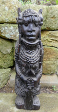 RARE Statue Africaine ancienne Kuba-Bushoong Congo ébène sculpté 40cm bon état