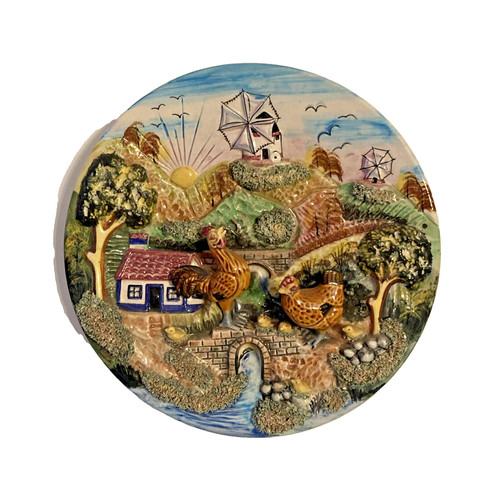 Ancien plat barbotine - plat,