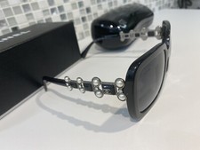 NIB Chanel Pearl Crystal Bijoux Polarized Sunglasses 5335 HB Black