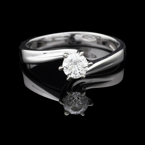 Bague solitaire blanc 18 - solitaire, or