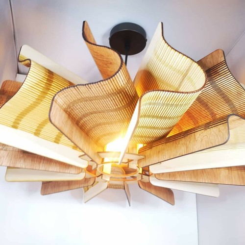 Suspension lustre bois - -, made
