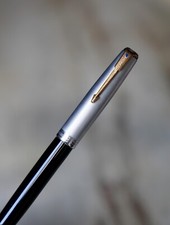 STYLO PLUME PARKER 51 VACUMATIC STERLING SILVER 925 BLUE DIAMOND - RARE VERSION
