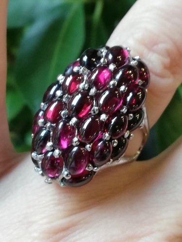 Bague argent grenat - argent,