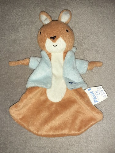 Doudou lapin marron gilet bleu - marron,