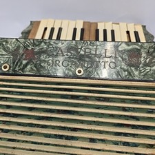 Vintage Castelli Organetto Accordion Green Holly Bellow Germany Playable Prop