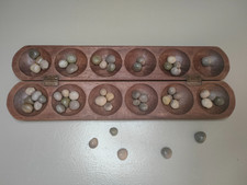 Ancient African Awalé / Mancala Game - Engraved Wood - Traditional Strategy