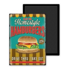 Homestyle hamburgers Vintage-Magnet Frigo 54x78mm personnalisé