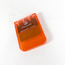 Carte Memoire Memory Card Sony Playstation PS1 Officiel SCPH-1020 Clear Orange 2
