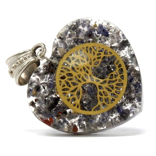 Orgonite pendentif cœur - cœur, arbre