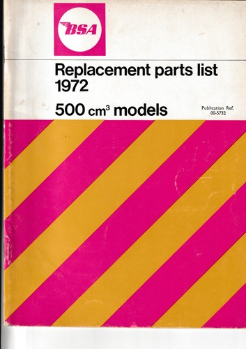 Bsa replacement parts list - bsa,
