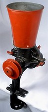 ANTIQUE HEAVY DUTY PULLEY DRIVE HERB POPPY SEED COFFEE GRINDER GRIT MILL TOOL
