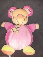 Doudou/peluche souris boule rose MOTS D'ENFANTS