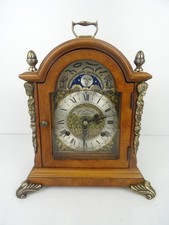 Dutch John Warmink Vintage Antique Mantel Bracket Moon Phase 8 day Old Clock