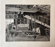 Estampe 1976 Ancien Abri