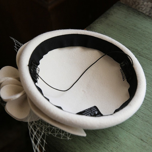 Chapeau fascinator laine - en,