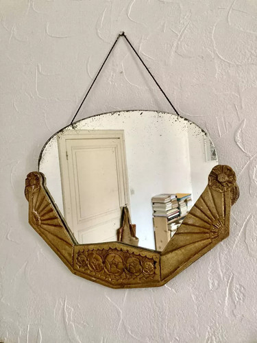 Miroir art déco suspendre - miroir, à