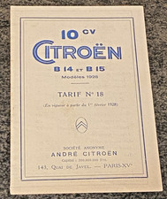 Tarif  de vente CITROEN  B 14
