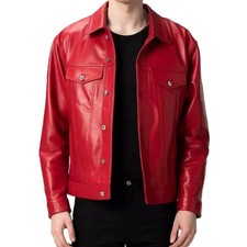 Veste Trucker En Cuir D'Agneau